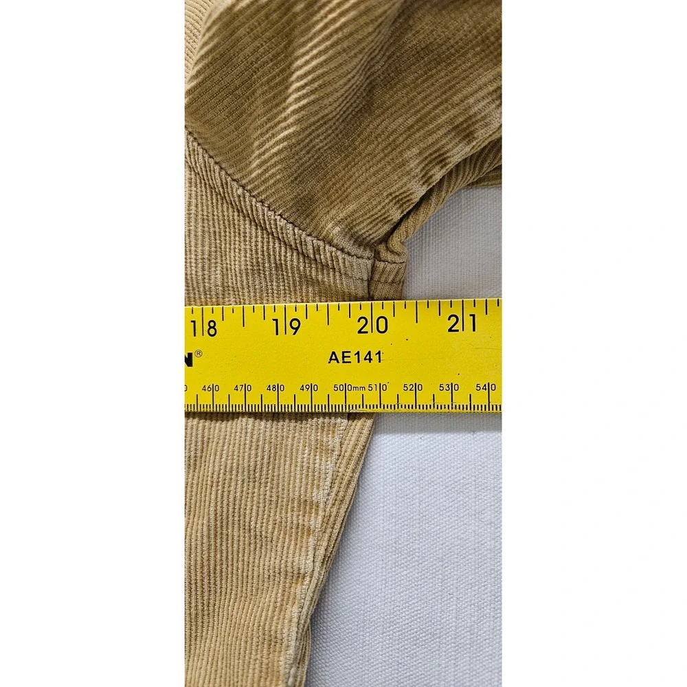 Old Navy Womens Tan Corduroy Button Front Utility Jacket Khaki Size L Cotton